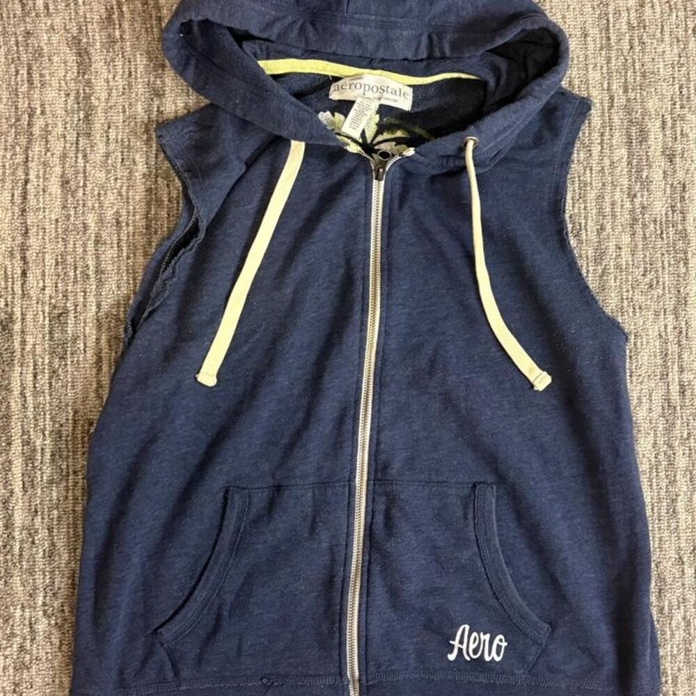 Super crazy vintage Y2K grail Aeropostale Navy blue Aeropostale zip-up hoodie